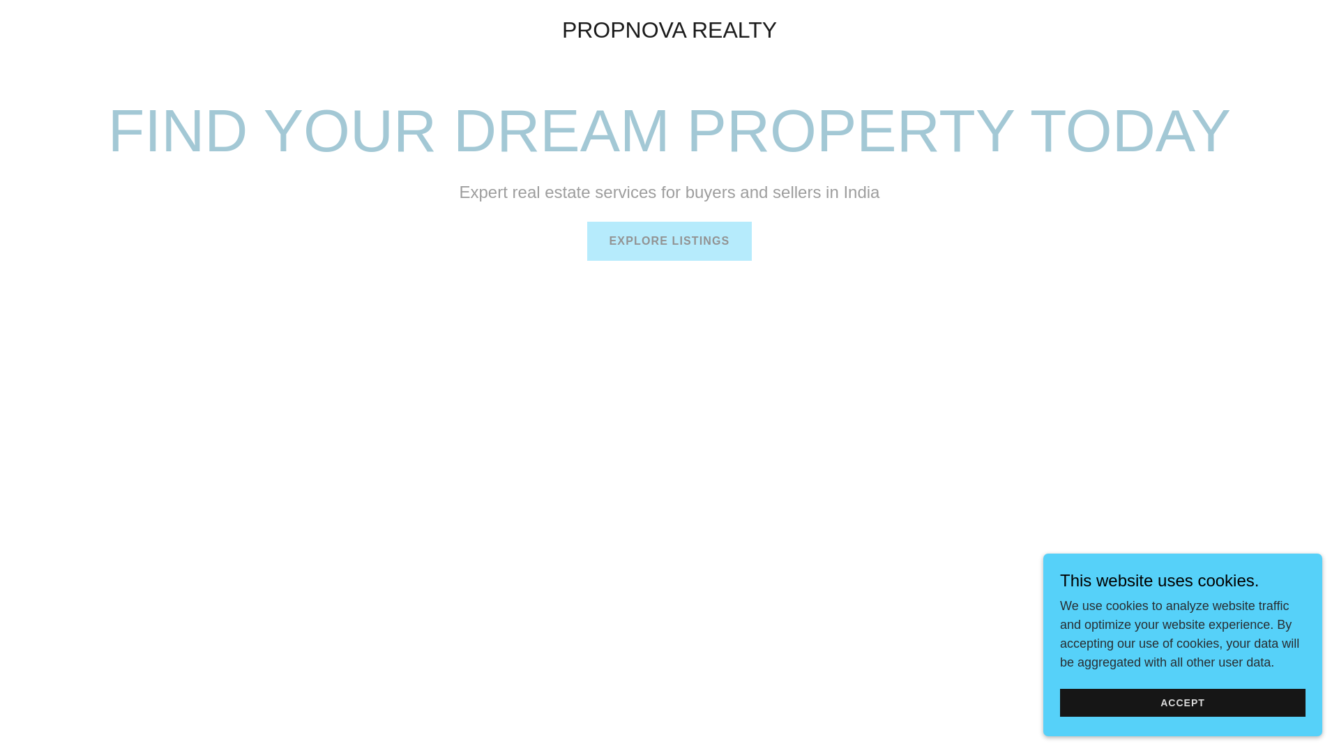 website screenshot of https://propnovarealty.com/
