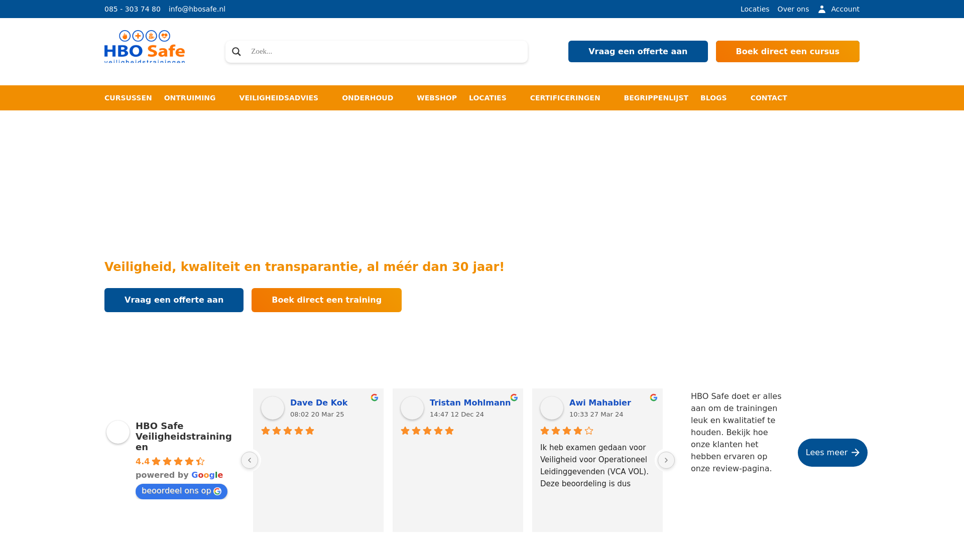 website screenshot of https://nlsafetygroep.nl
