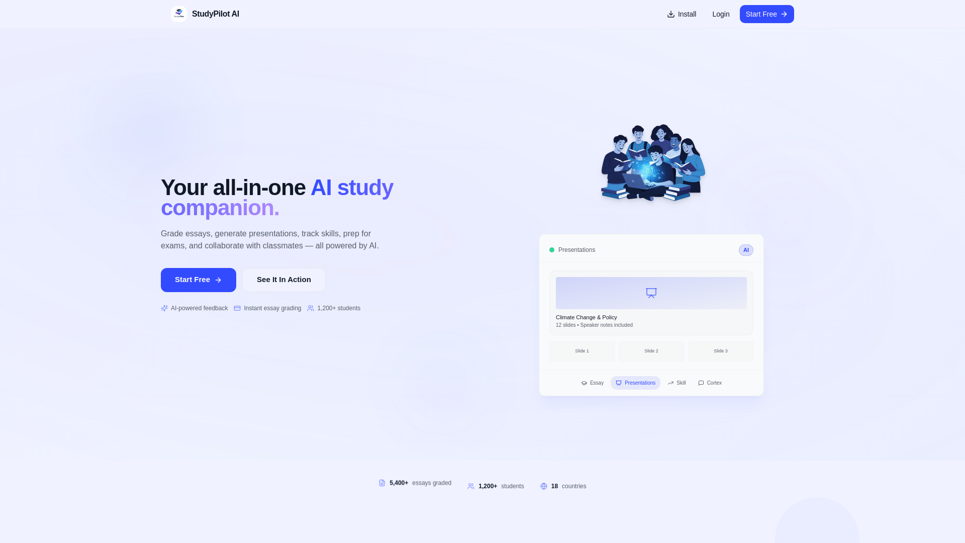 website screenshot of https://studypilotai.app/