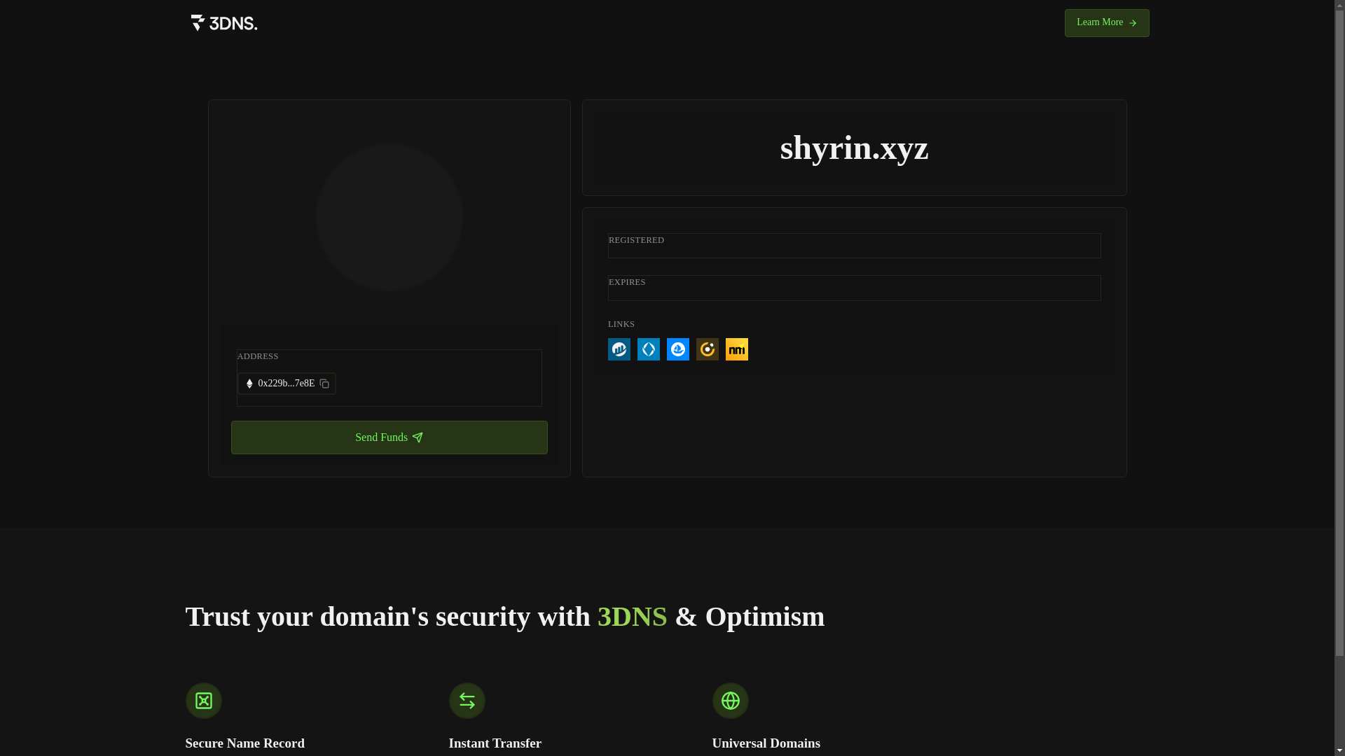 website screenshot of https://shyrin.xyz/