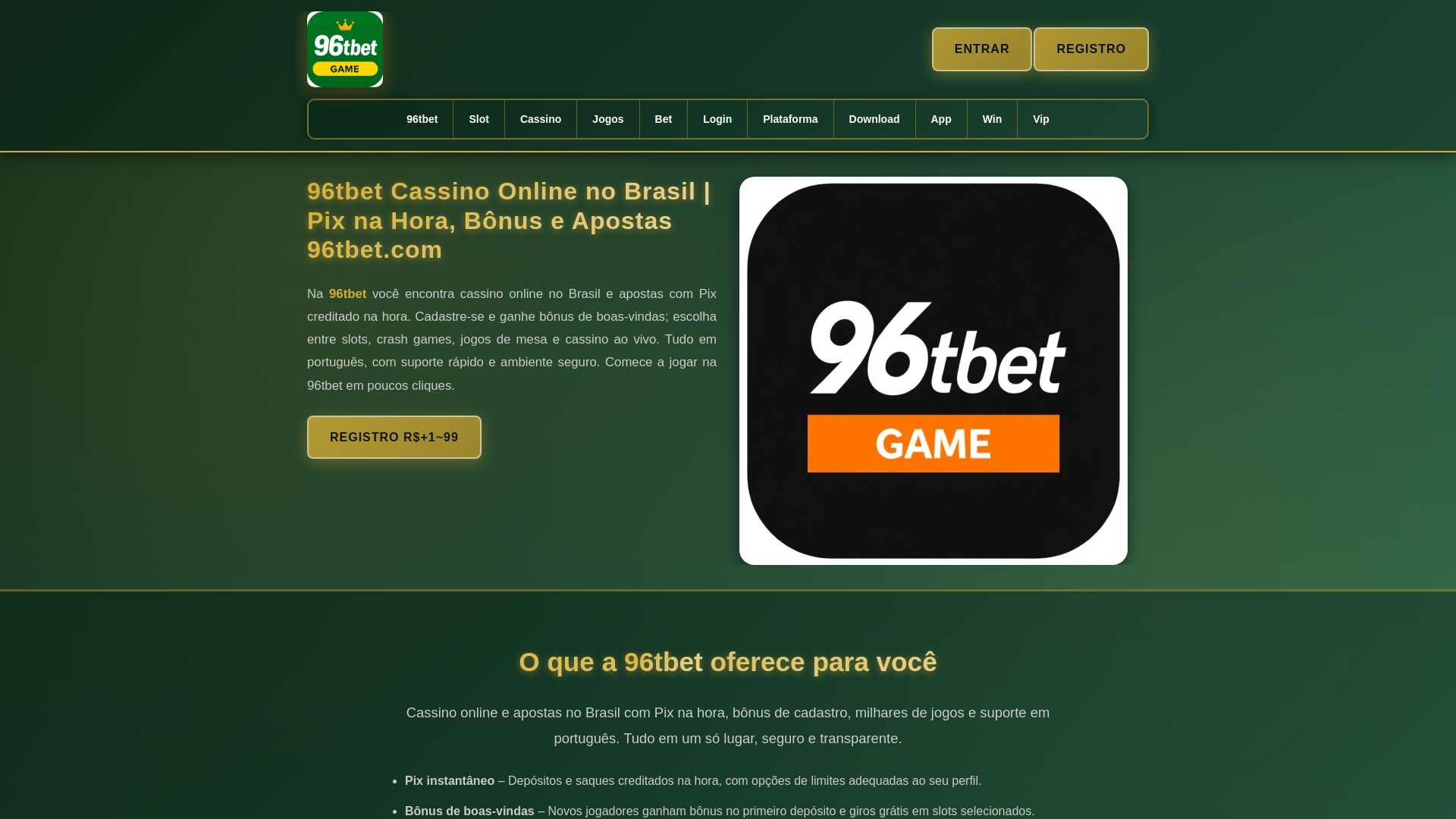 website screenshot of https://96tbetapp.com/