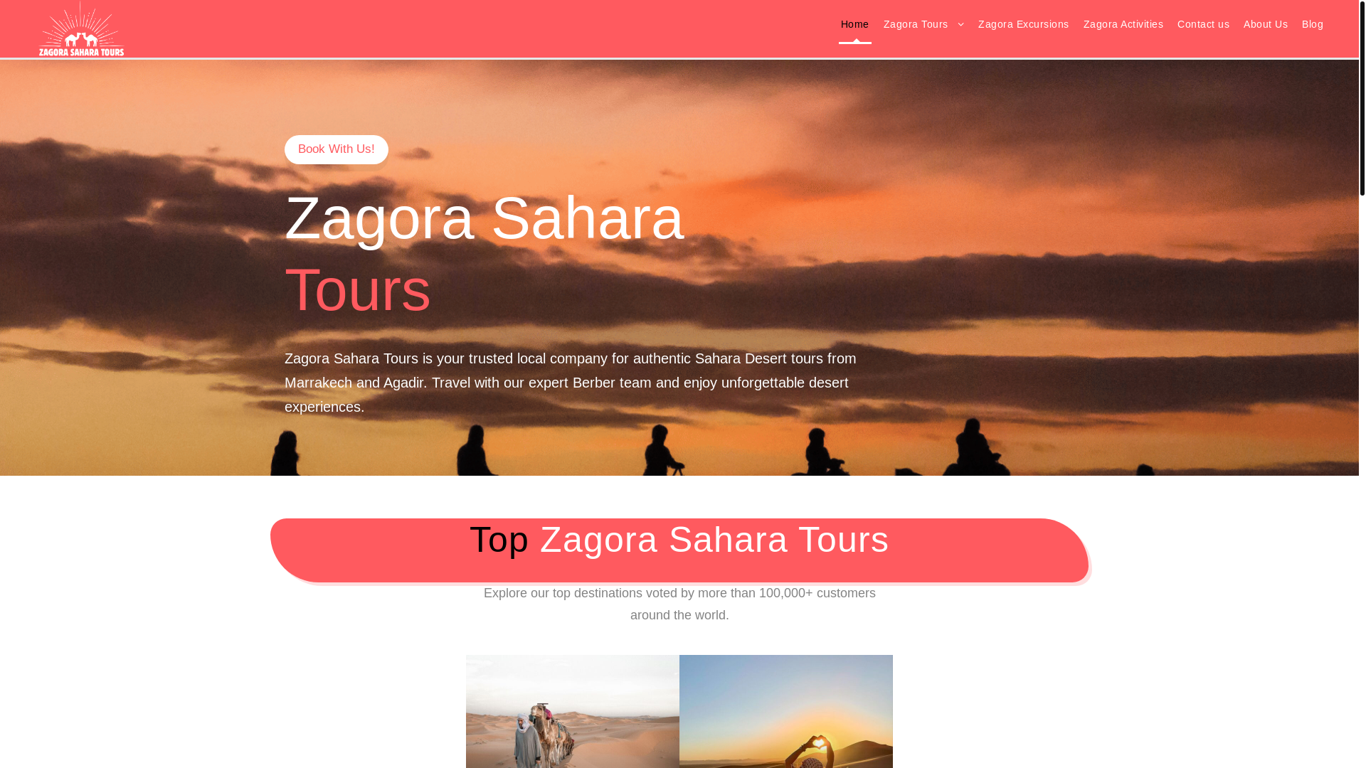website screenshot of https://zagorasaharatours.com/