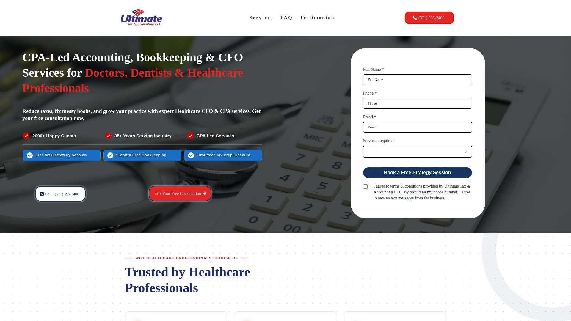 website screenshot of https://ultimate-tax-and-accounting.com