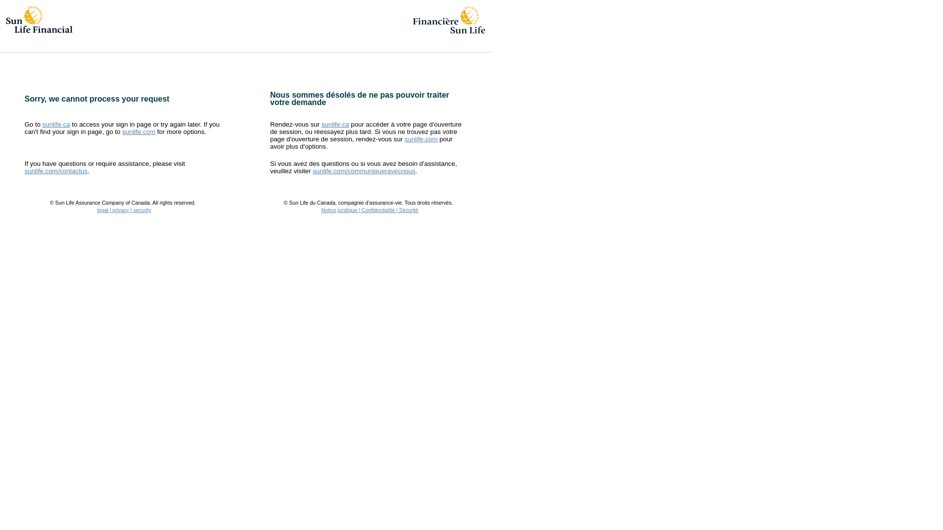 website screenshot of https://www.sunnet.sunlife.com