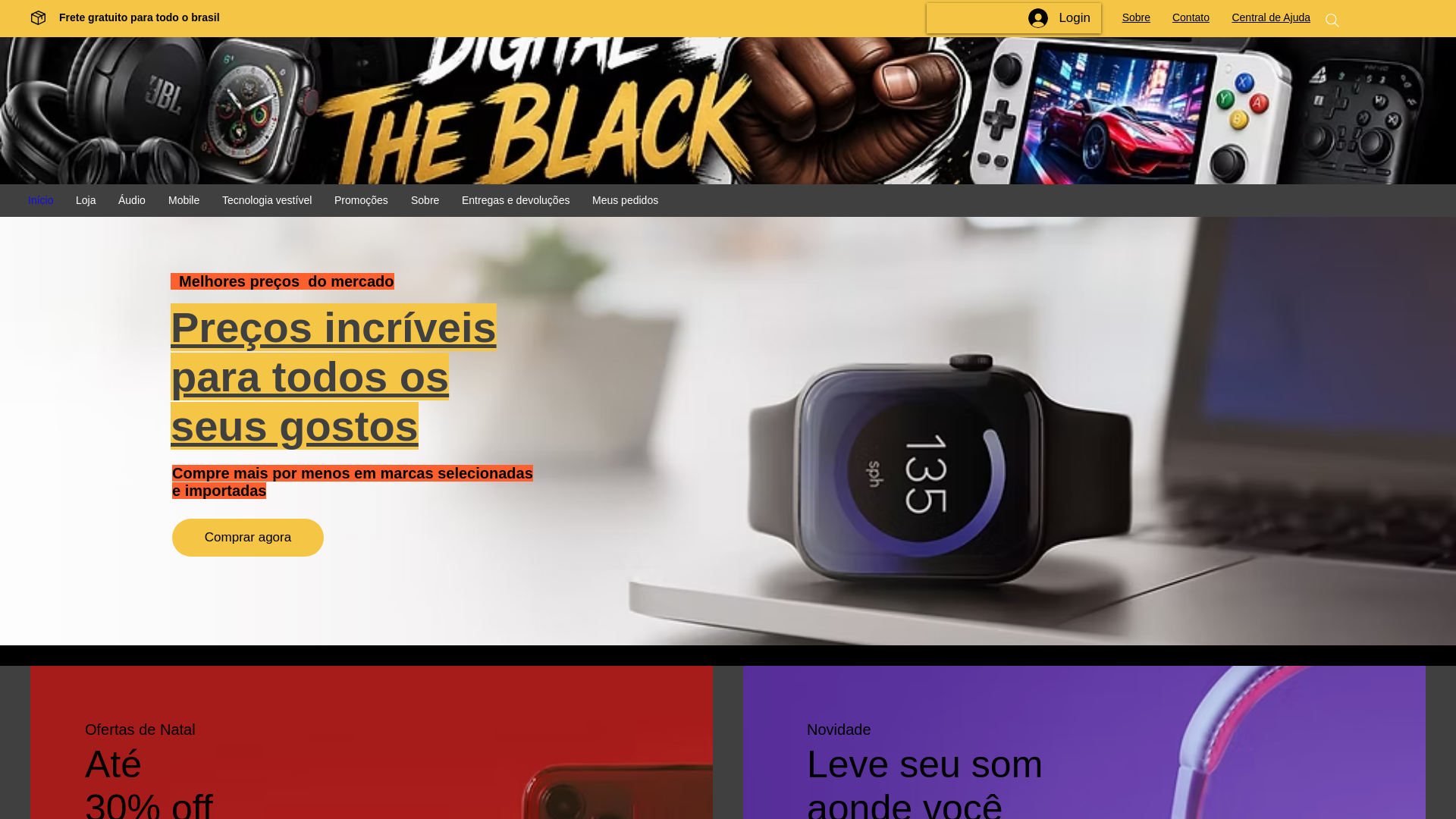 website screenshot of https://digitaltheblack.com.br