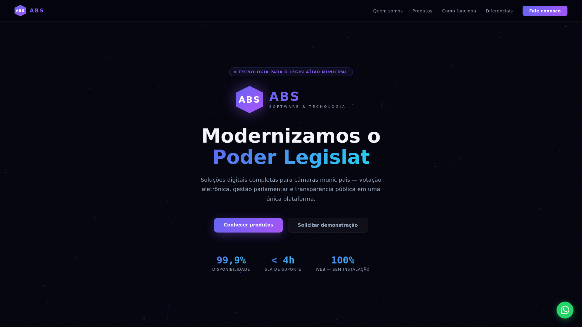 website screenshot of https://absdesenvolvimento.online/