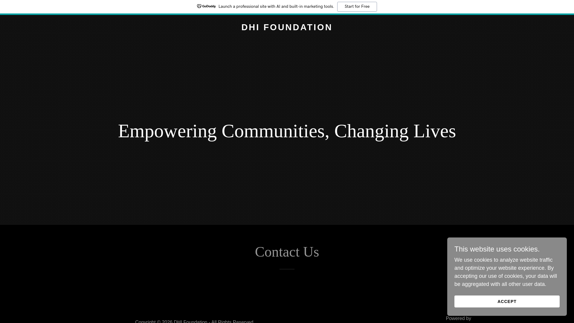 website screenshot of https://dhifoundation.com/