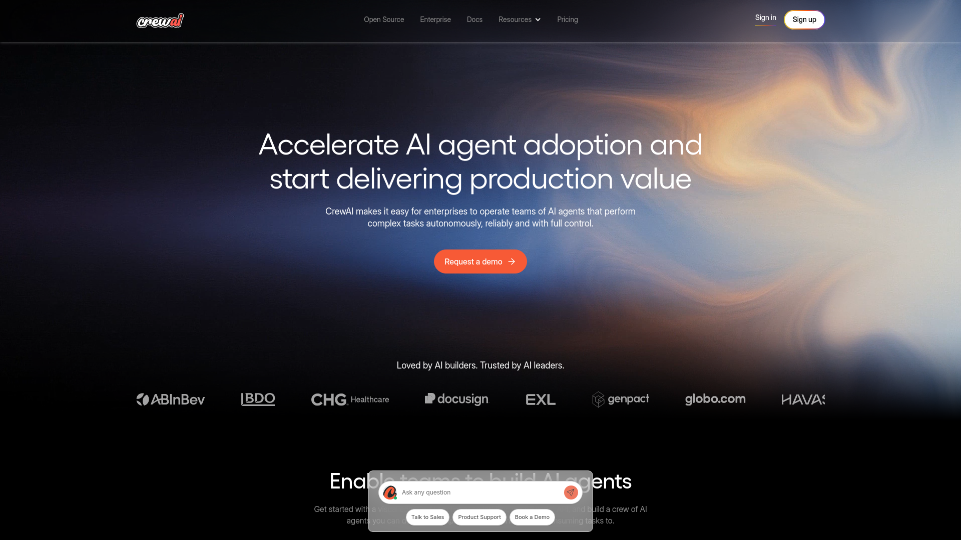 website screenshot of https://joincrewlabs.com/