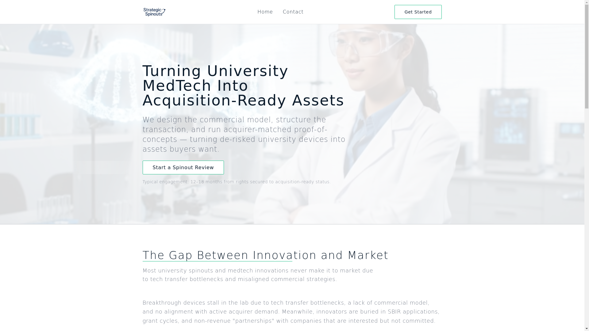 website screenshot of https://strategicspinouts.com/