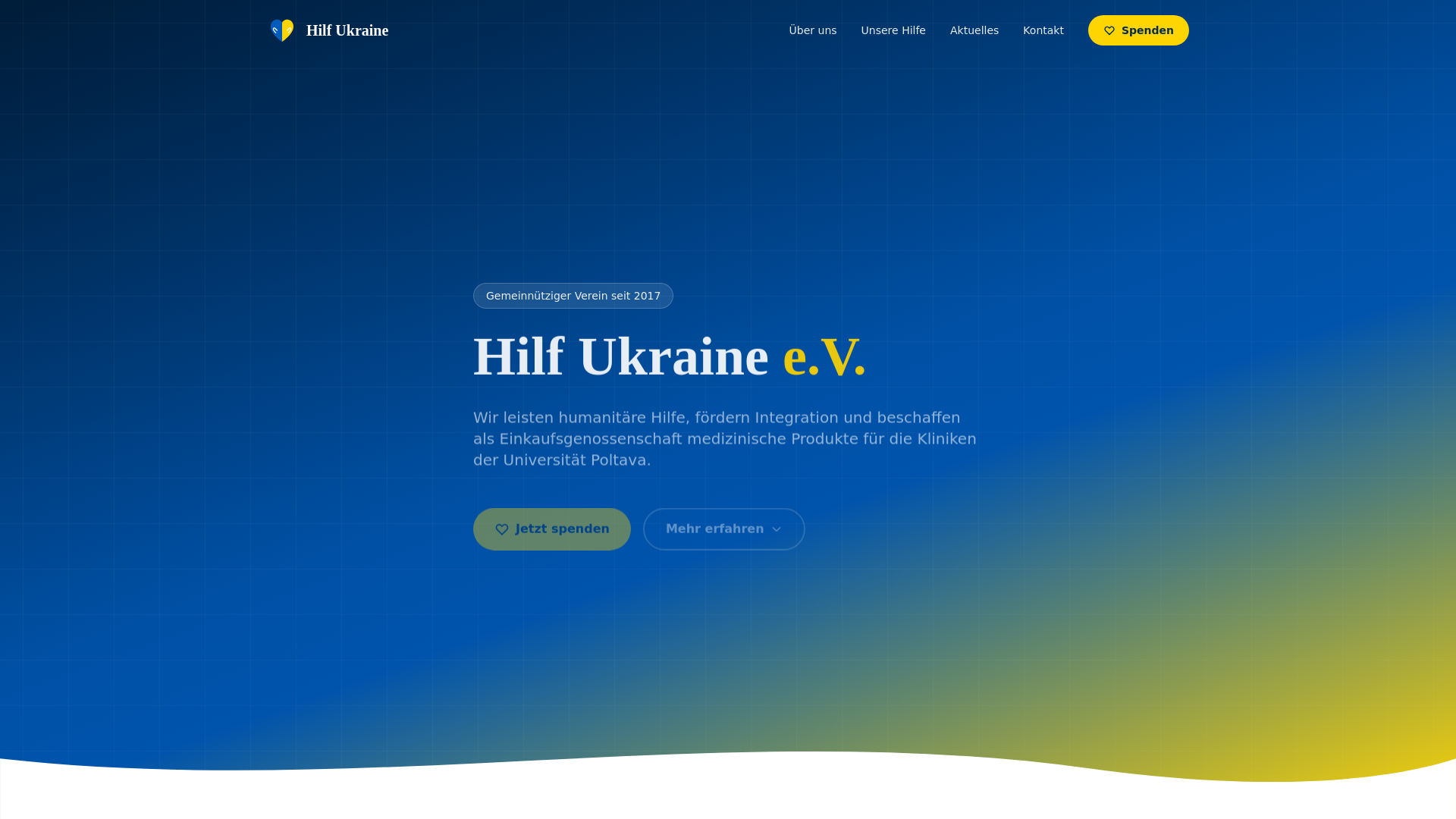 website screenshot of https://hilf-ukraine.pages.dev/