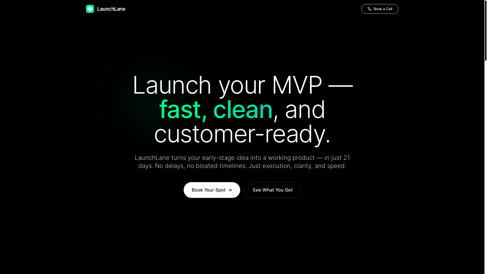 website screenshot of https://launchlane.dev/