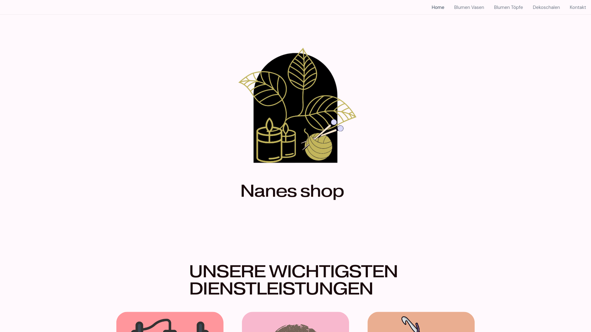 website screenshot of https://nanes.shop