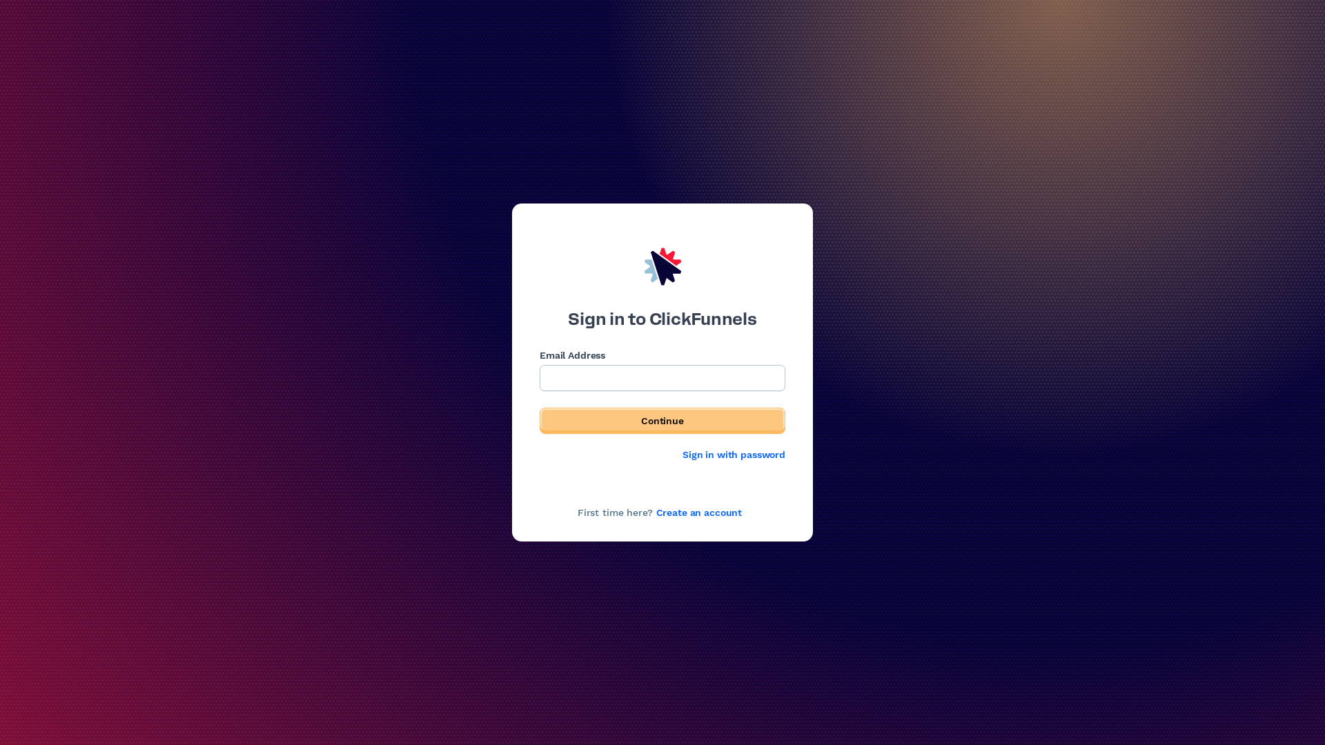 website screenshot of http://accounts.myclickfunnels.com/