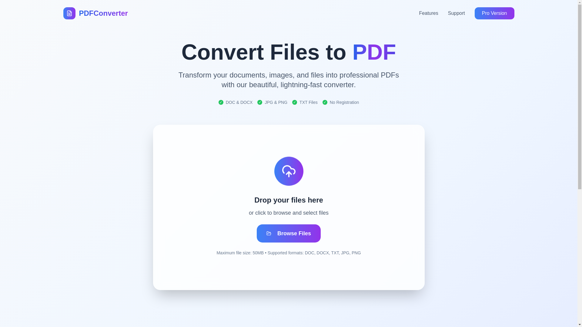 website screenshot of https://pdfconversiononline.com/