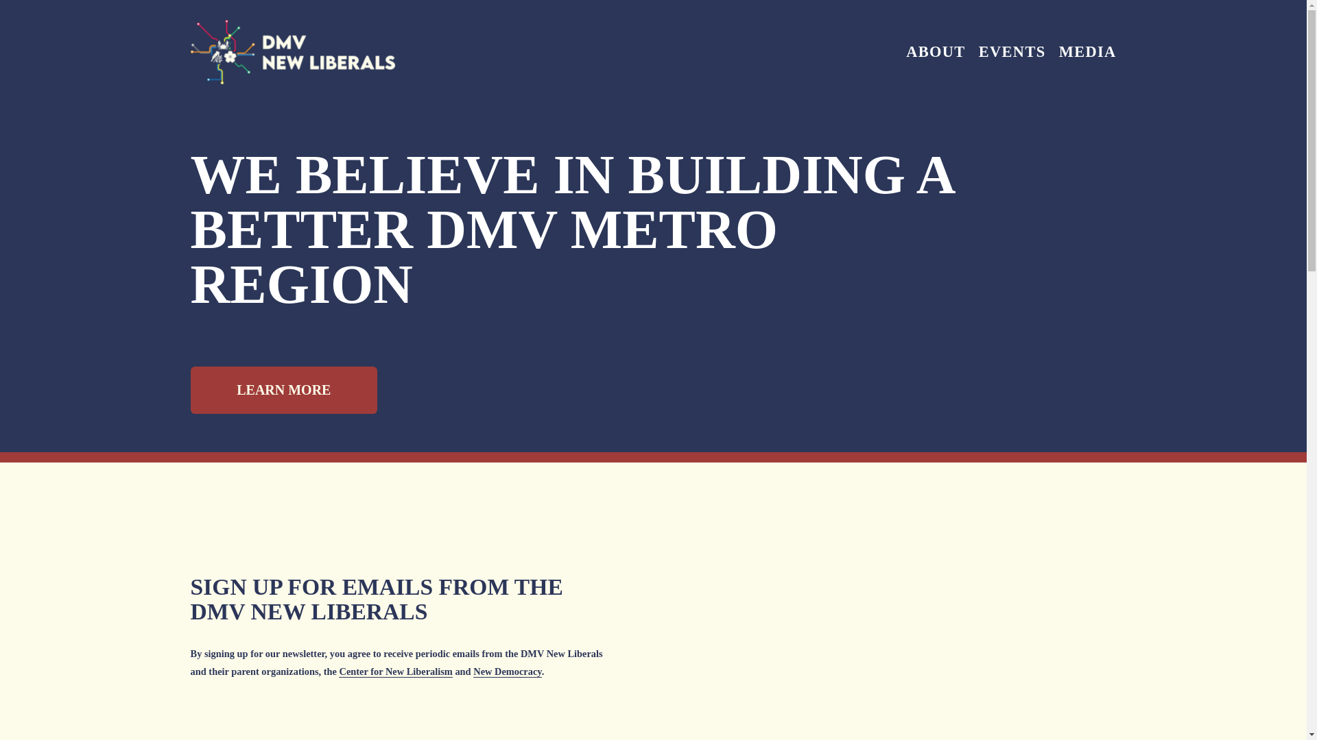 website screenshot of https://dmvnewliberals.org/