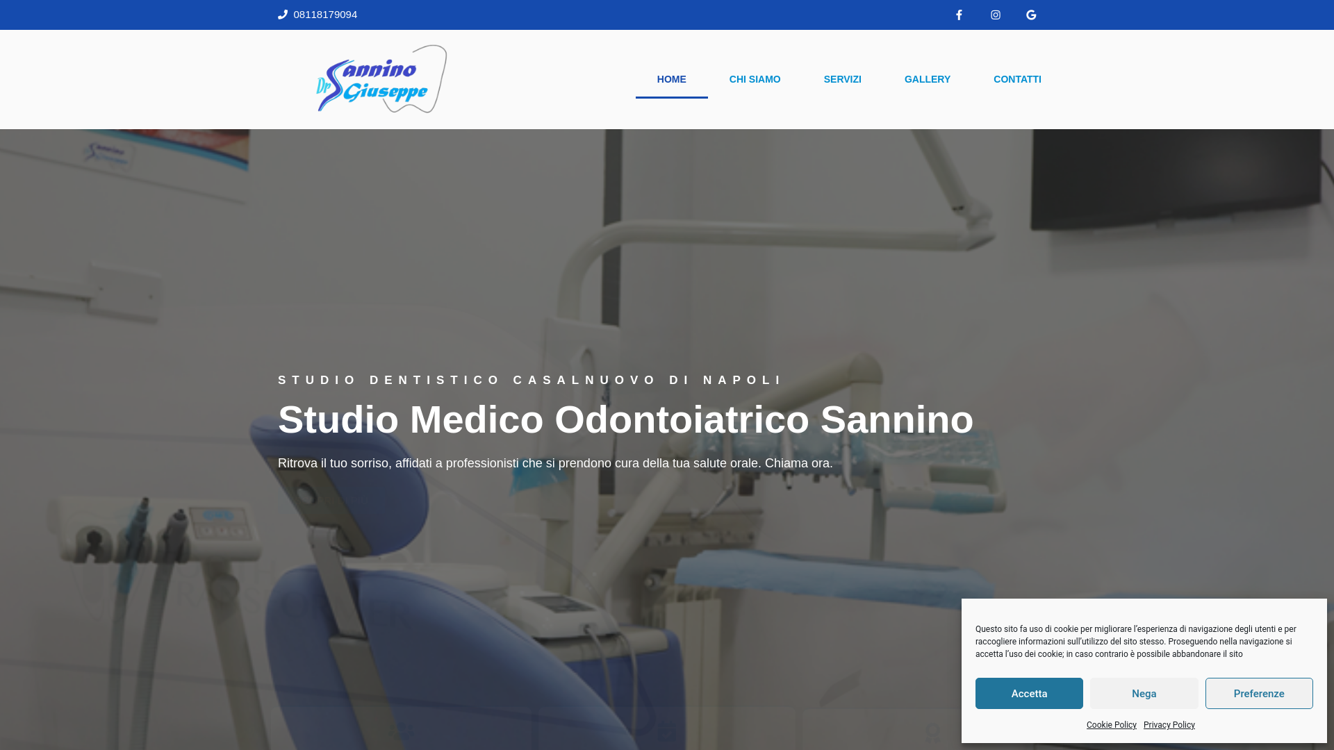 website screenshot of https://dentistasanninocasalnuovo.it/