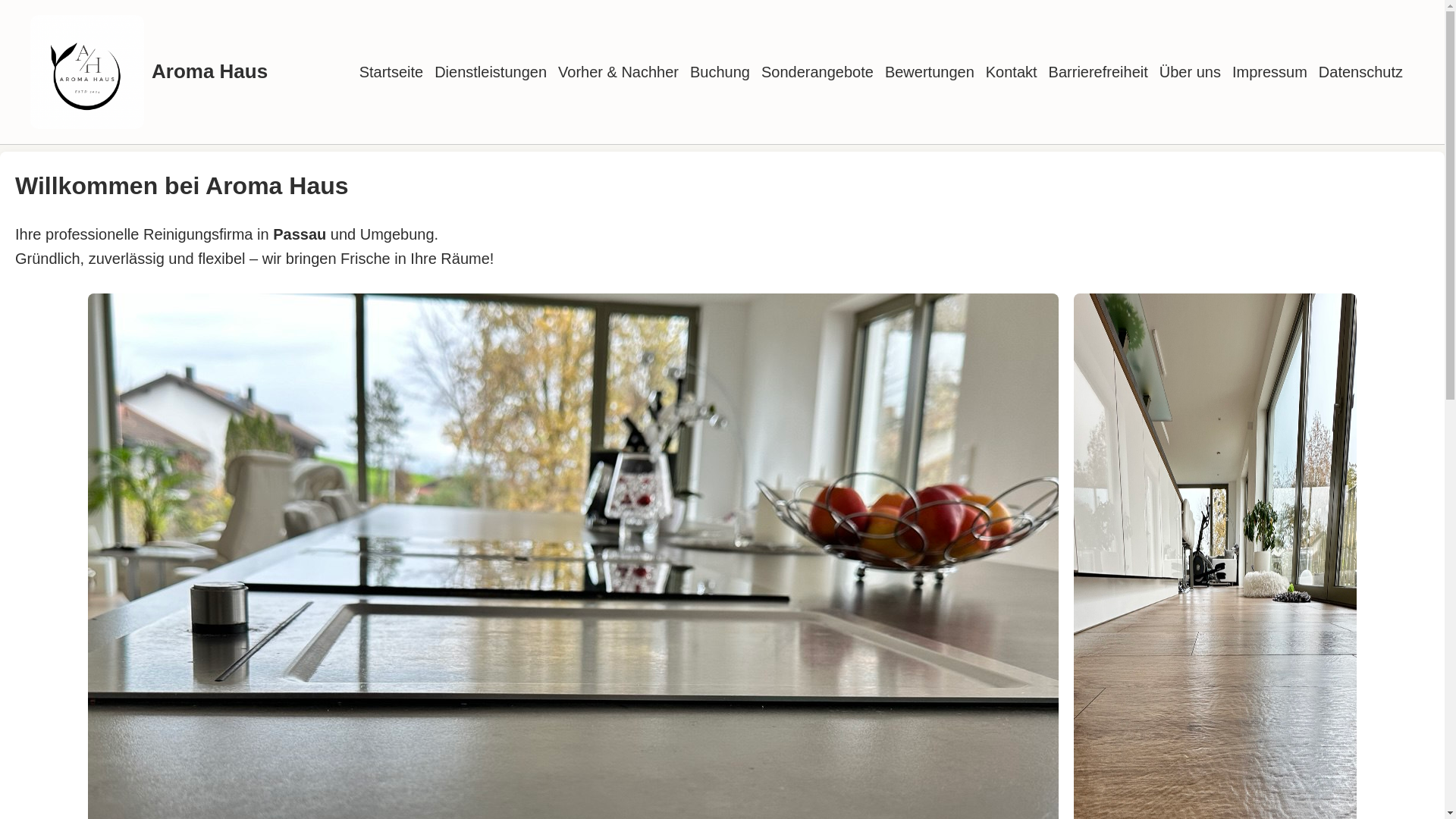 website screenshot of https://reinigungaromahaus.de/