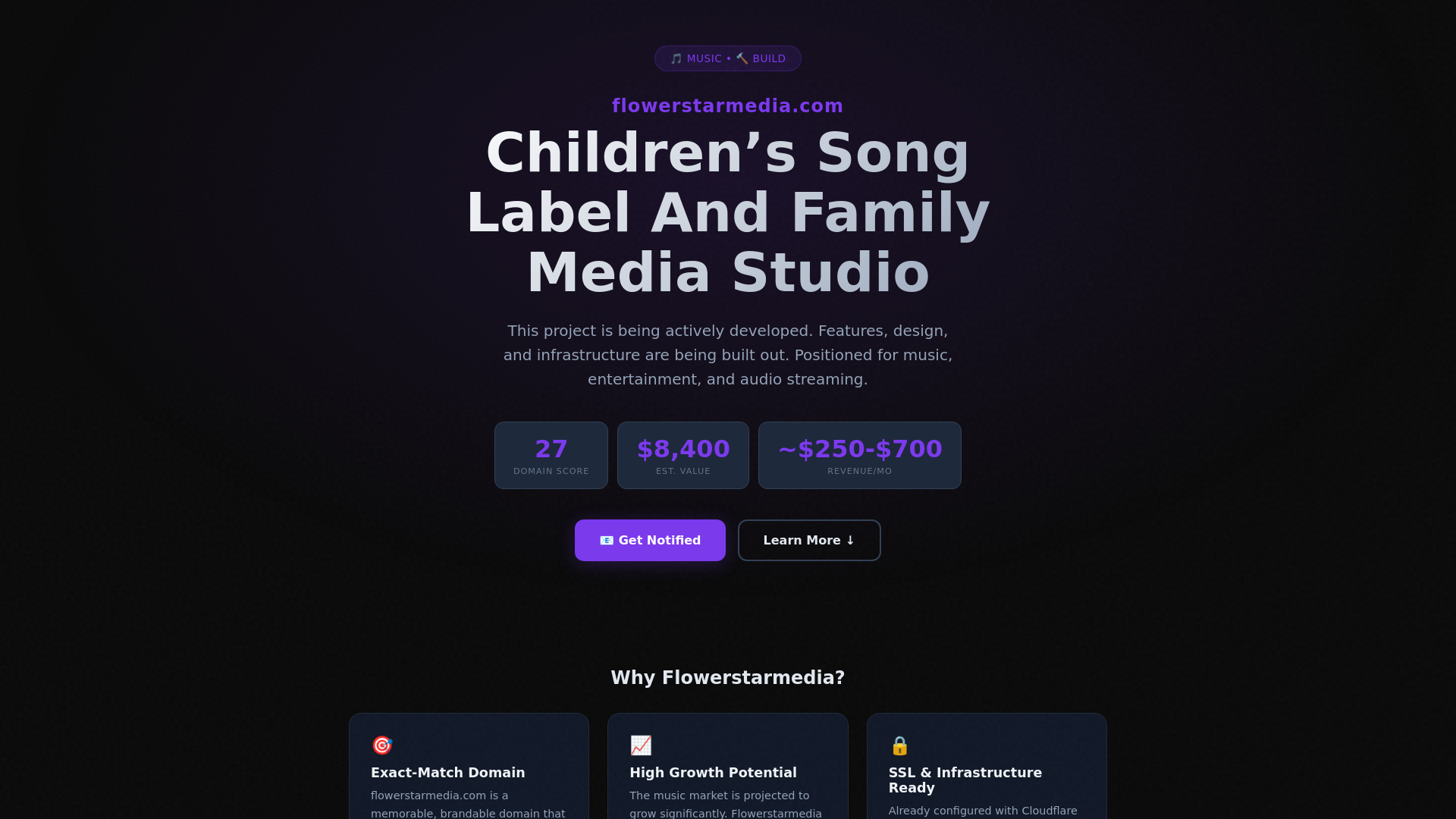website screenshot of https://flowerstarmedia.com/