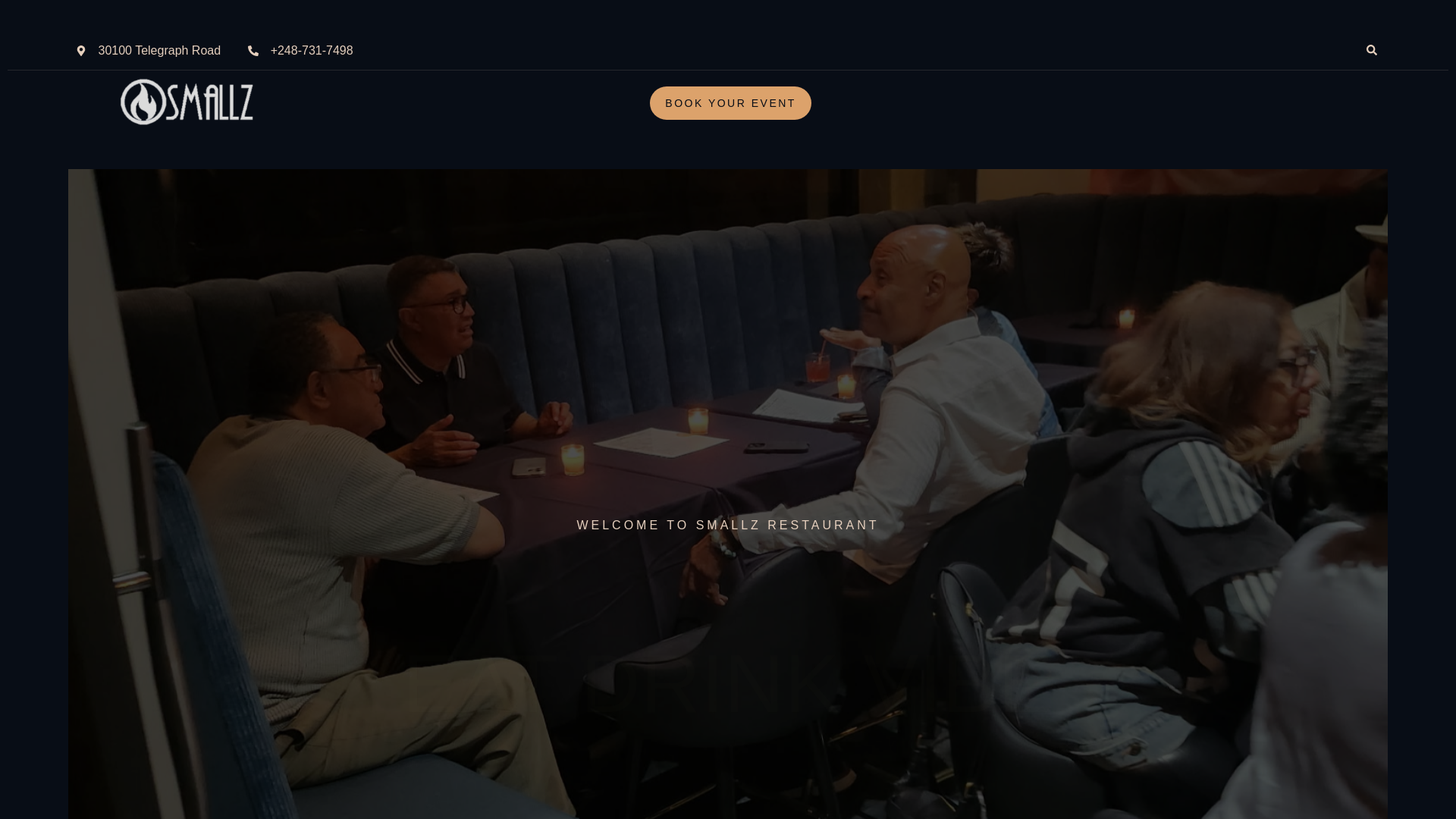 website screenshot of https://smallzrestaurant.com/