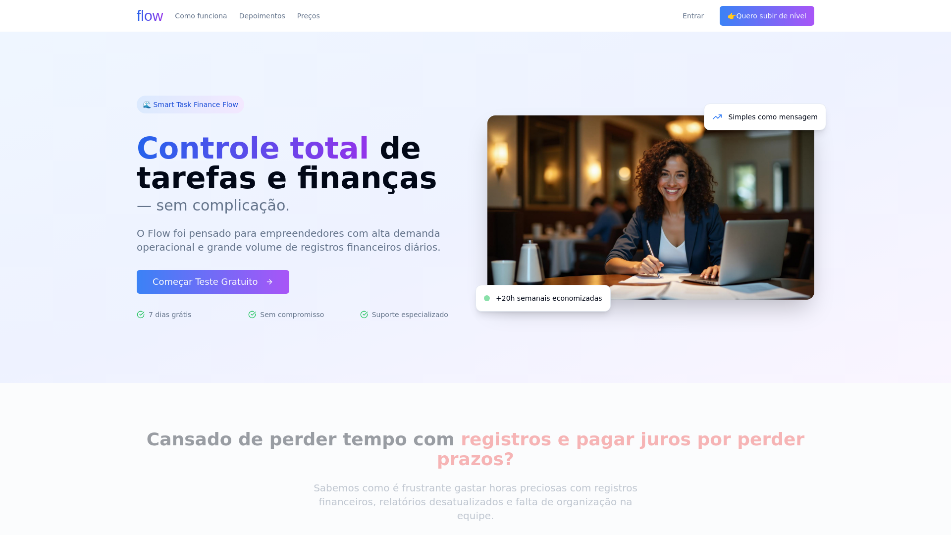 website screenshot of https://flowsistema.app/