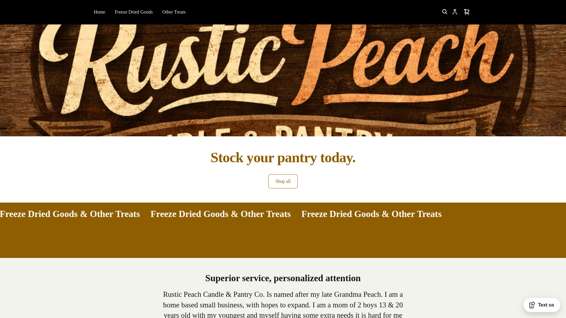website screenshot of https://rustic-peach.com/