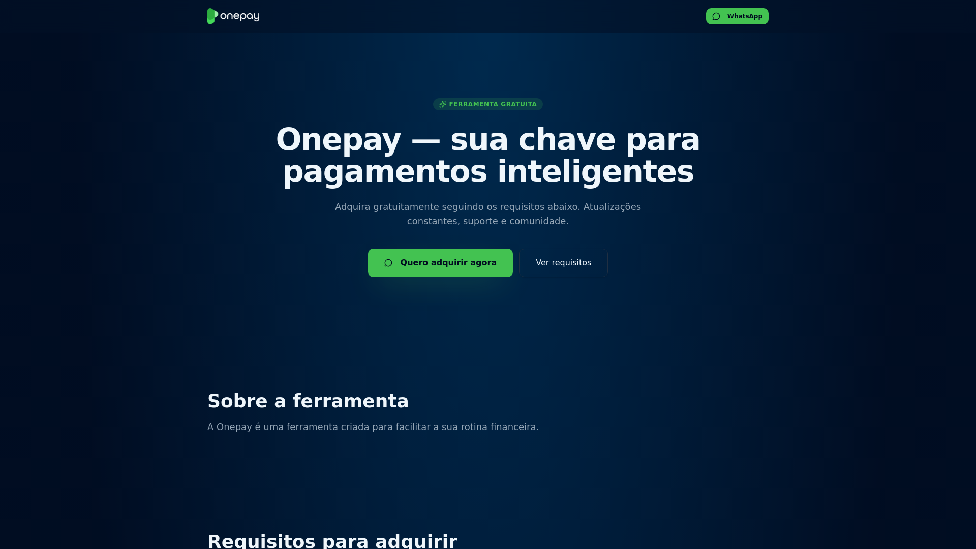 website screenshot of https://requisitosonepaybt.sbs/