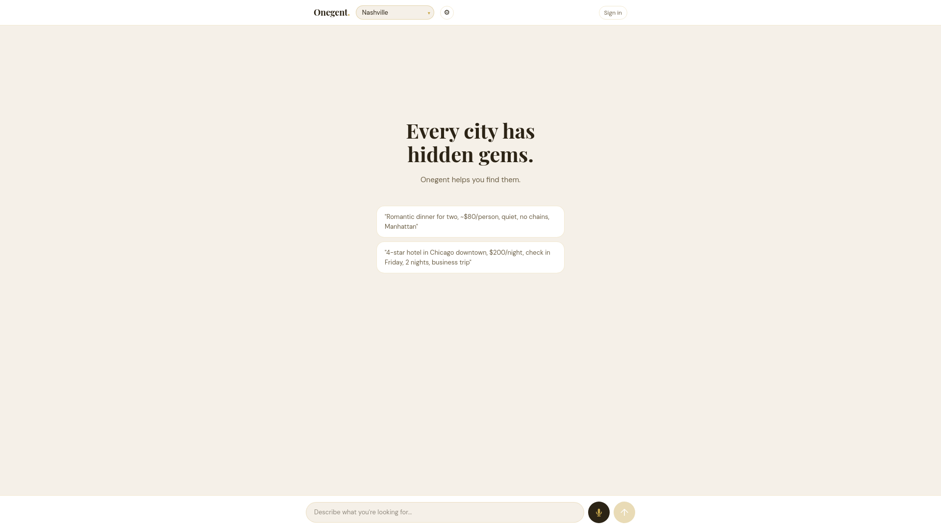 website screenshot of https://onegent.one/
