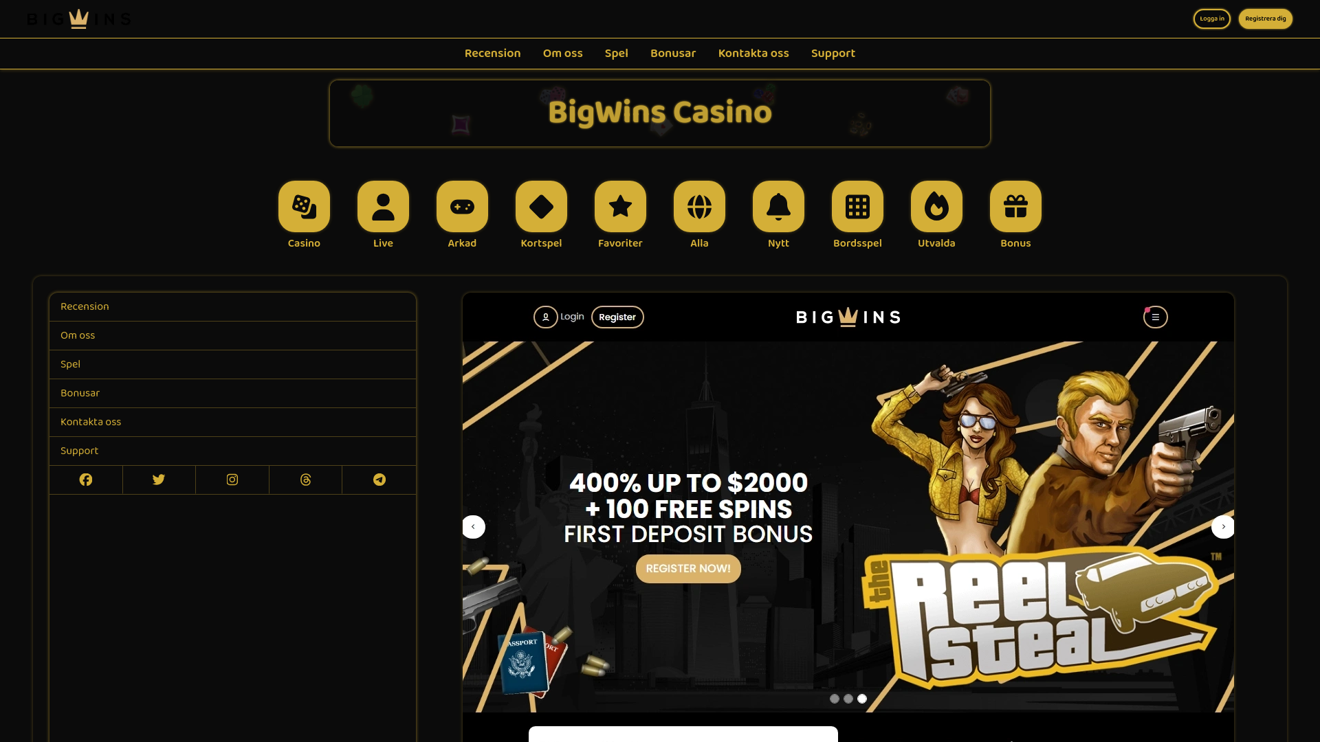 website screenshot of https://bigwinscasinose.com/