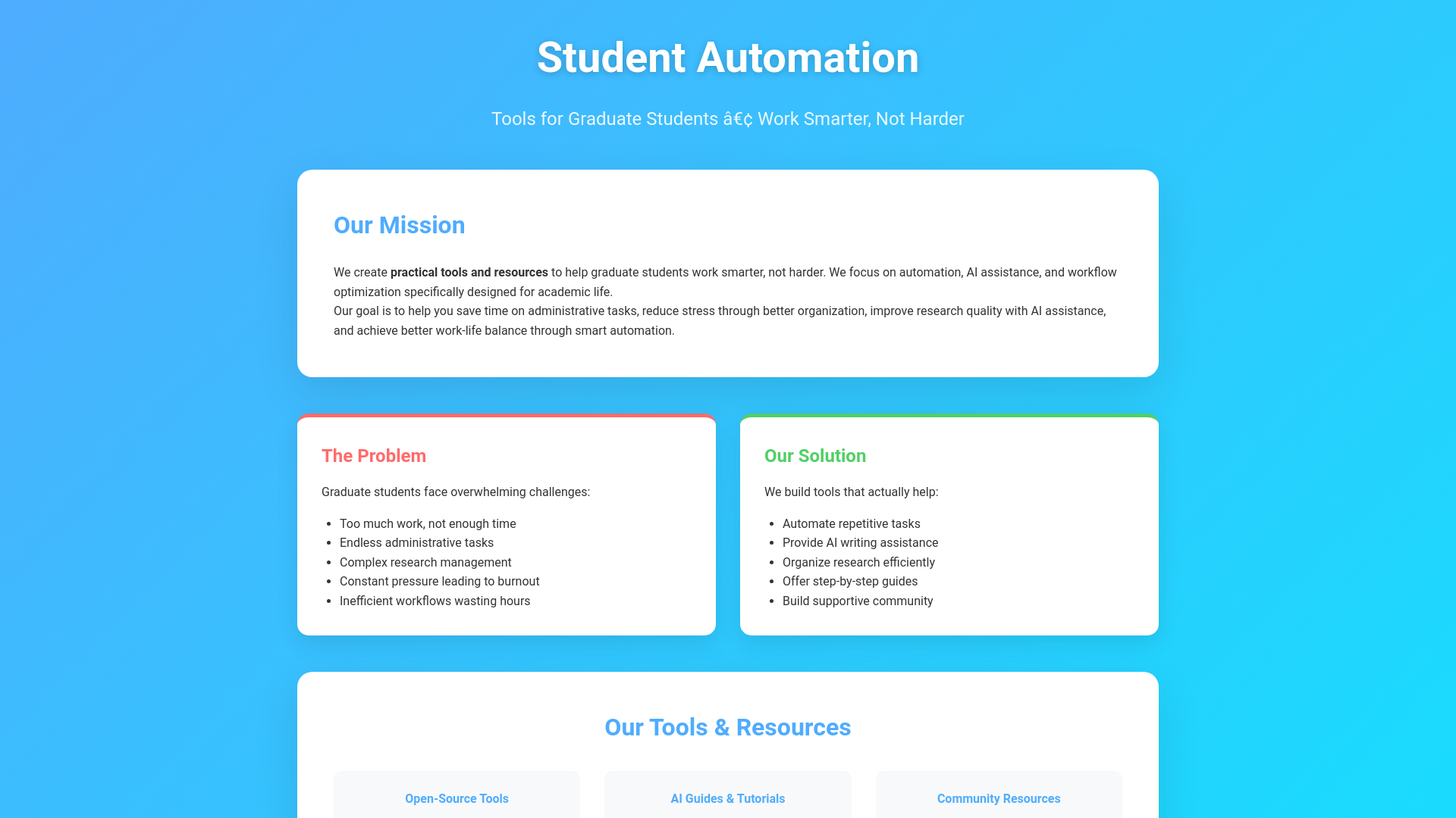 website screenshot of https://studentautomation.com/