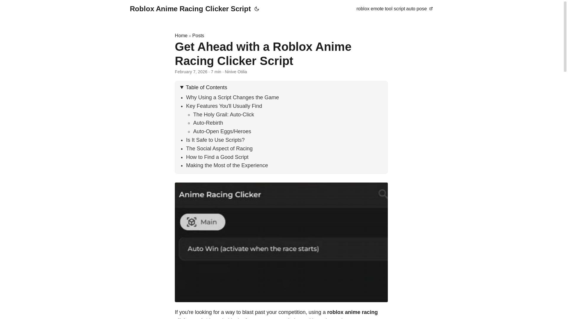 website screenshot of https://roblox-anime-racing-clicker-script.pages.dev/