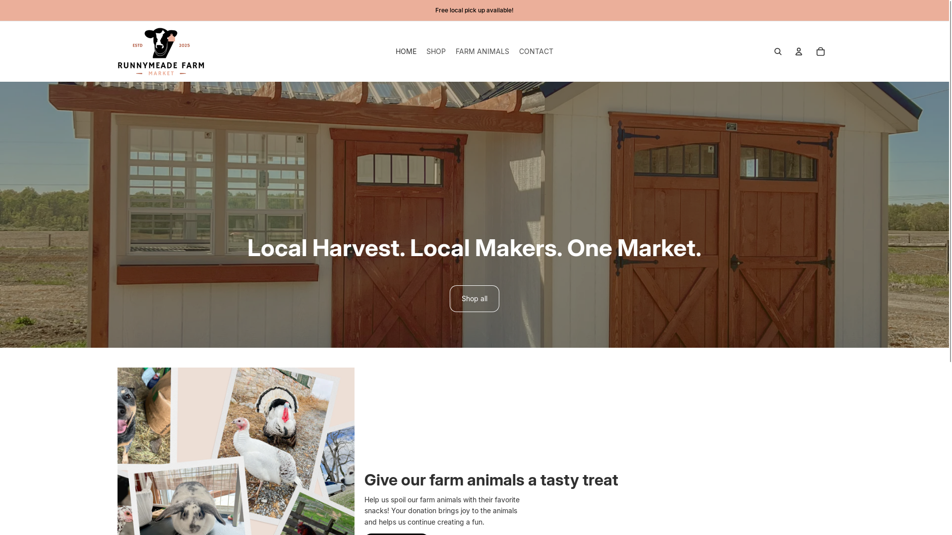 website screenshot of https://runnymeadefarmmarket.com/