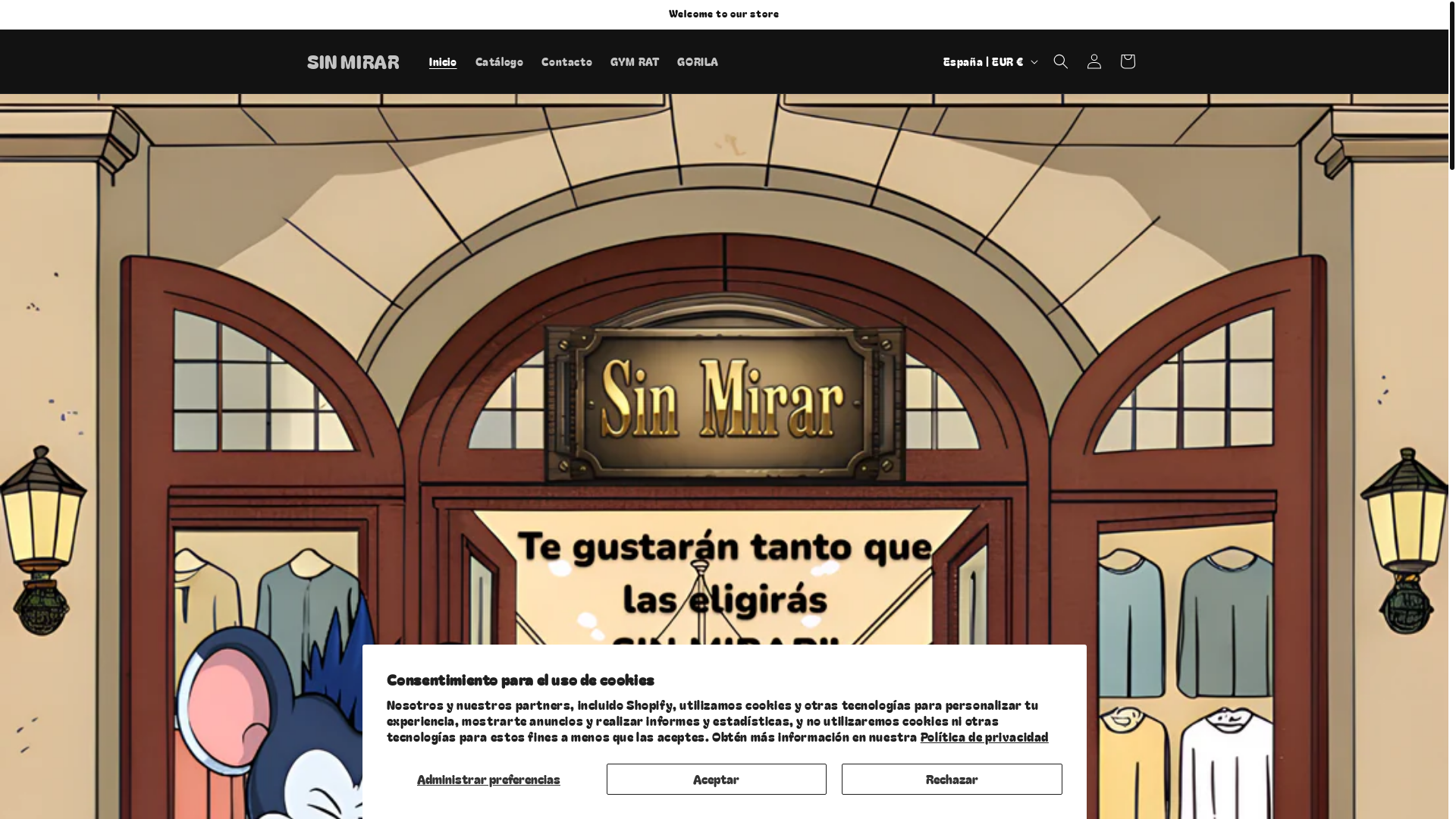website screenshot of https://sinmirar.com/