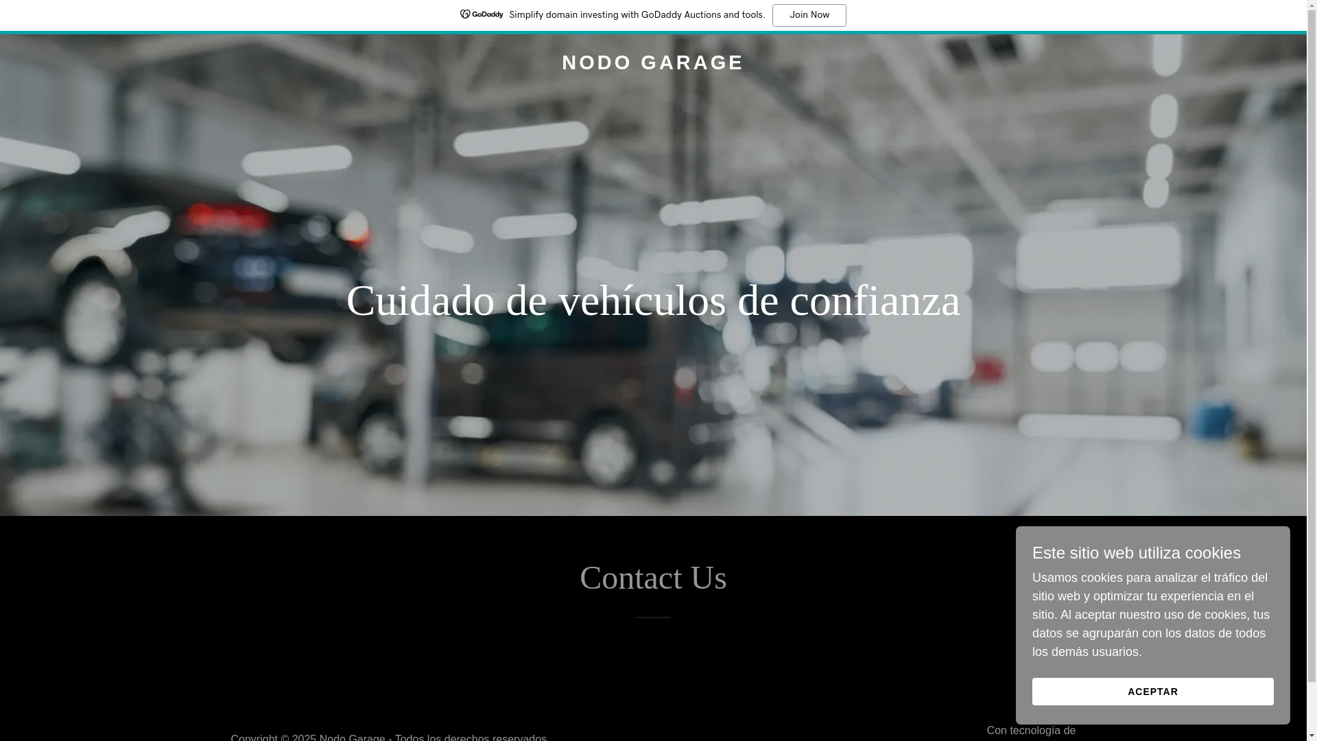 website screenshot of https://nodogarage.com/