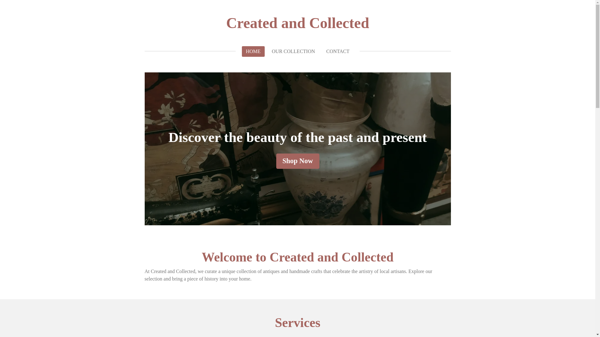 website screenshot of https://createdandcollectedwv.com/