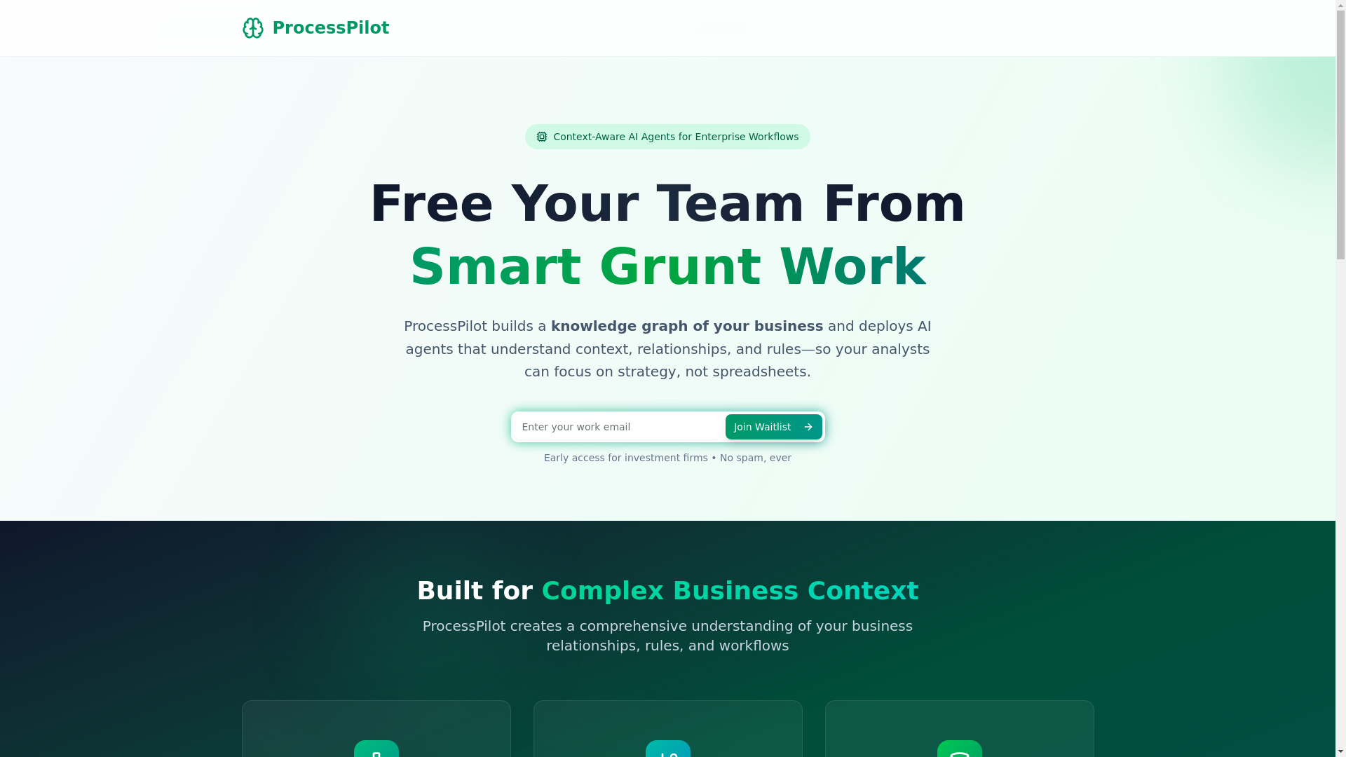 website screenshot of https://processpilothq.com/