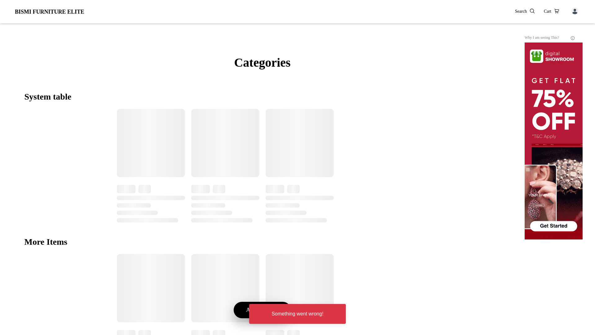 website screenshot of https://bismifurnitureelite.top/
