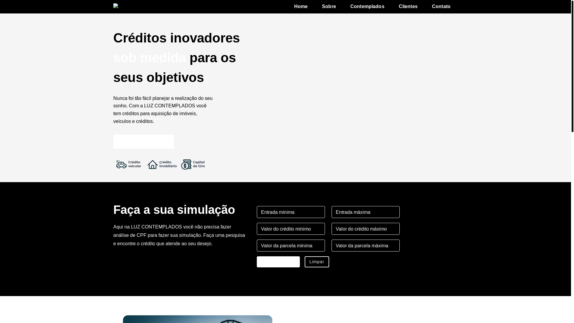 website screenshot of https://luzcontemplados.com.br/