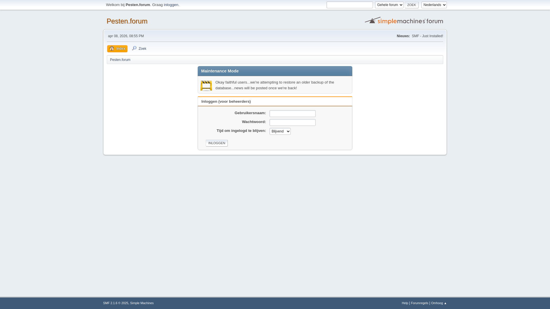 website screenshot of https://pesten.forum