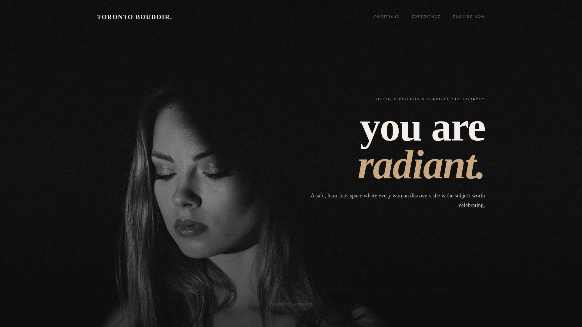 website screenshot of https://torontoboudoir.studio/