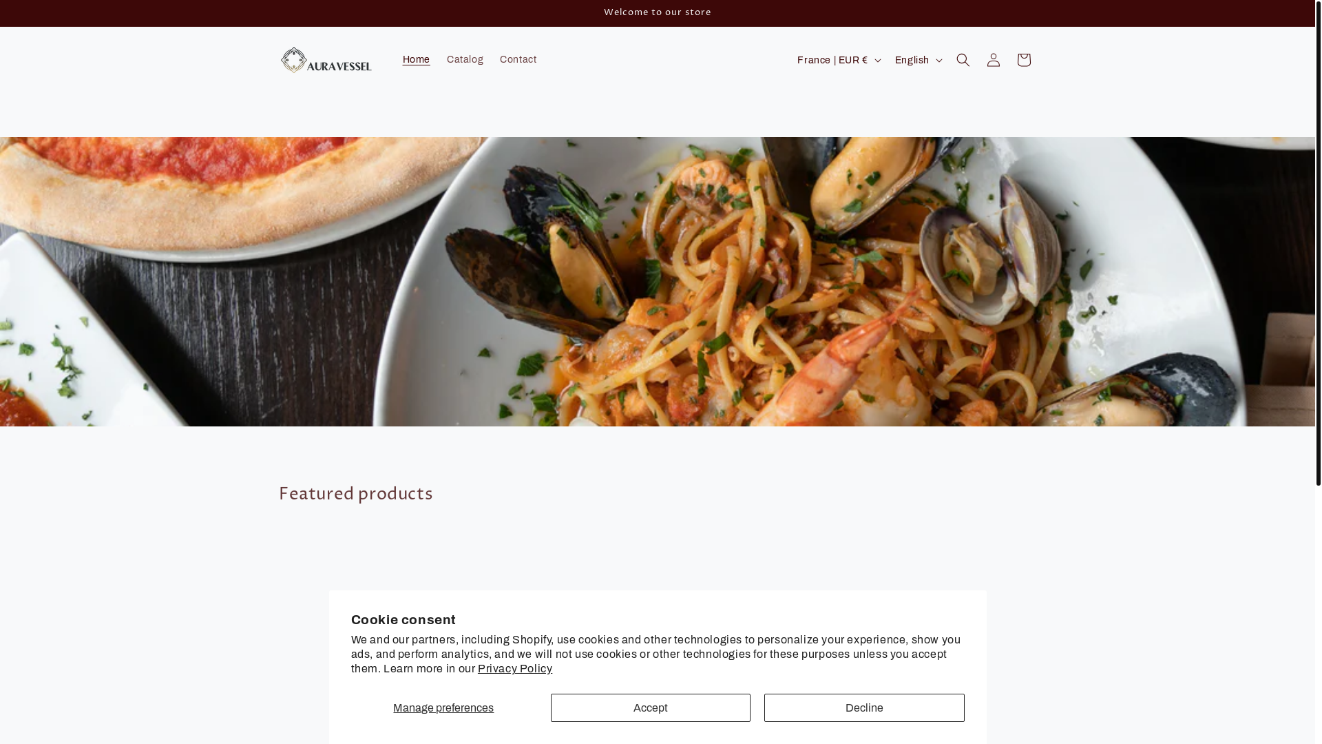 website screenshot of https://auravessel.store/