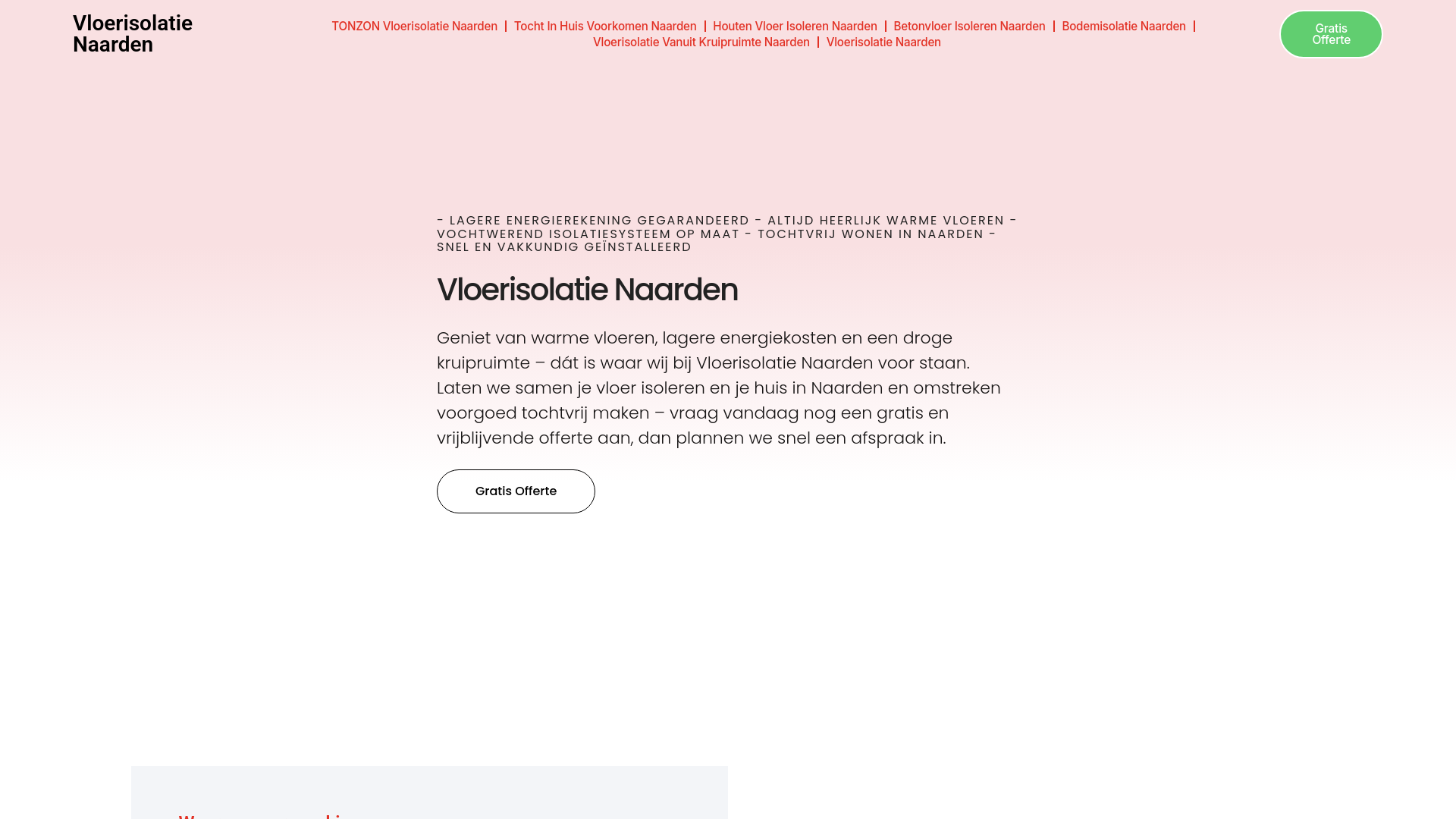 website screenshot of https://vloerisolatienaarden.com/
