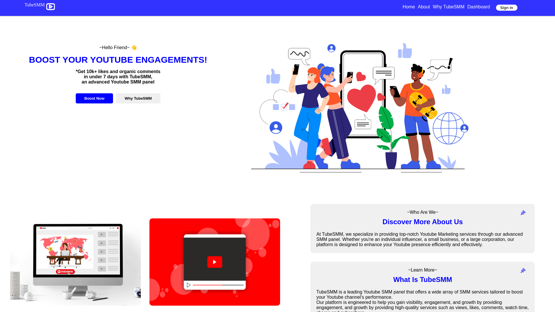 website screenshot of https://tubesmm.com/