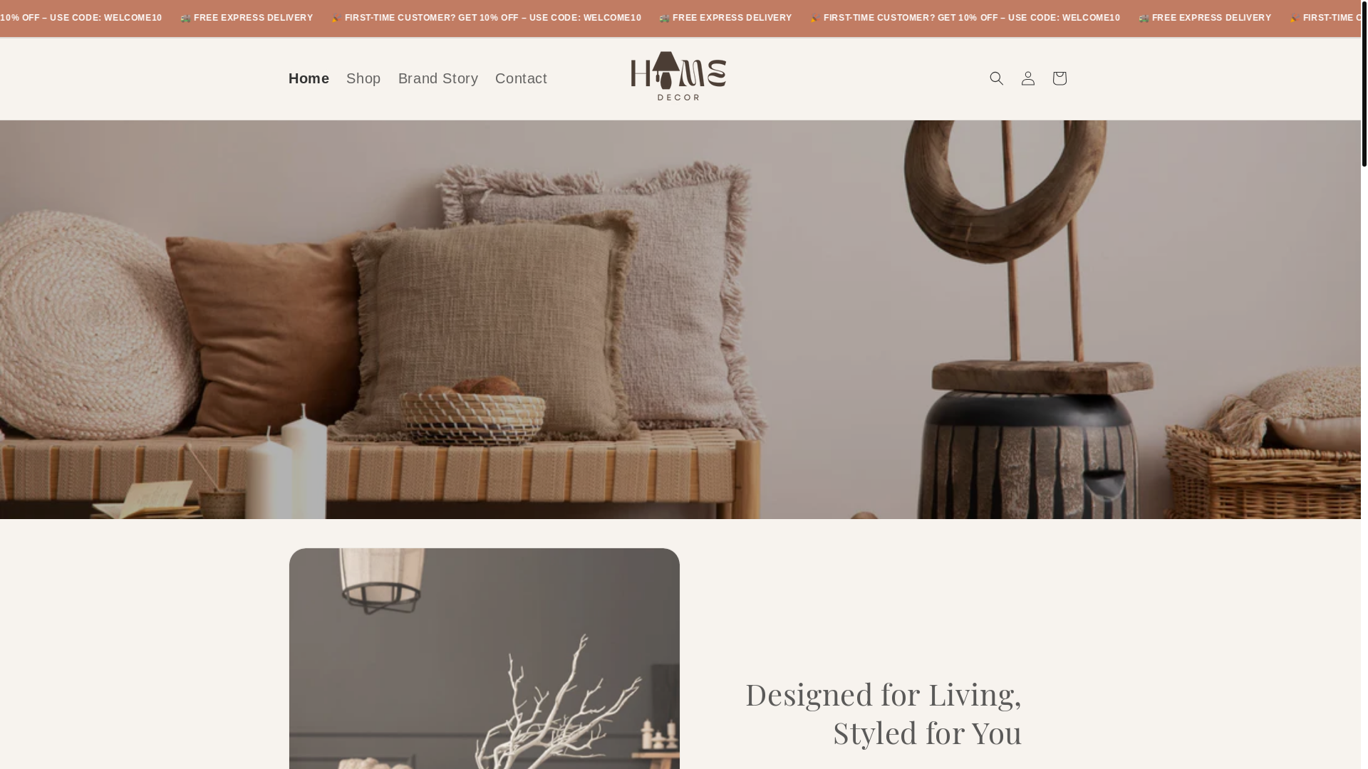 website screenshot of https://unhingedhomedecor.net/