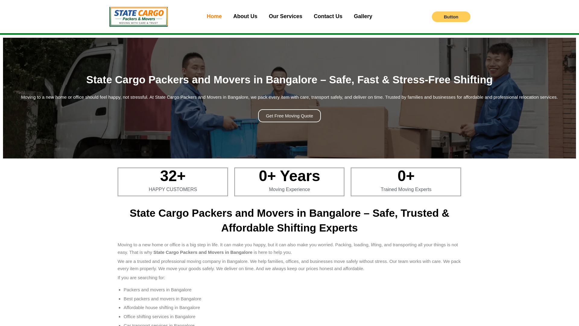 website screenshot of https://statecargopackers.com/