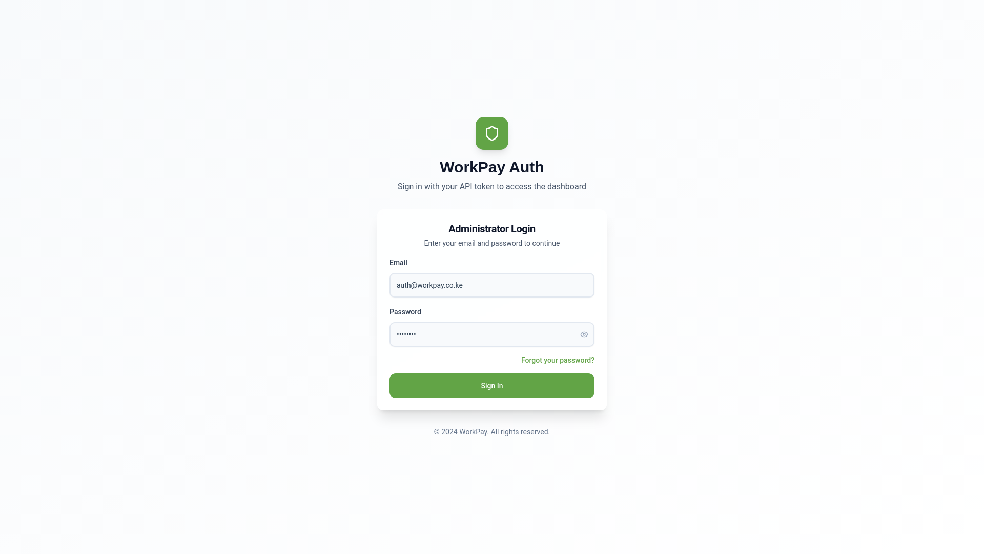 website screenshot of https://workpay-auth-admin-dashboard-ui-develop.pages.dev/