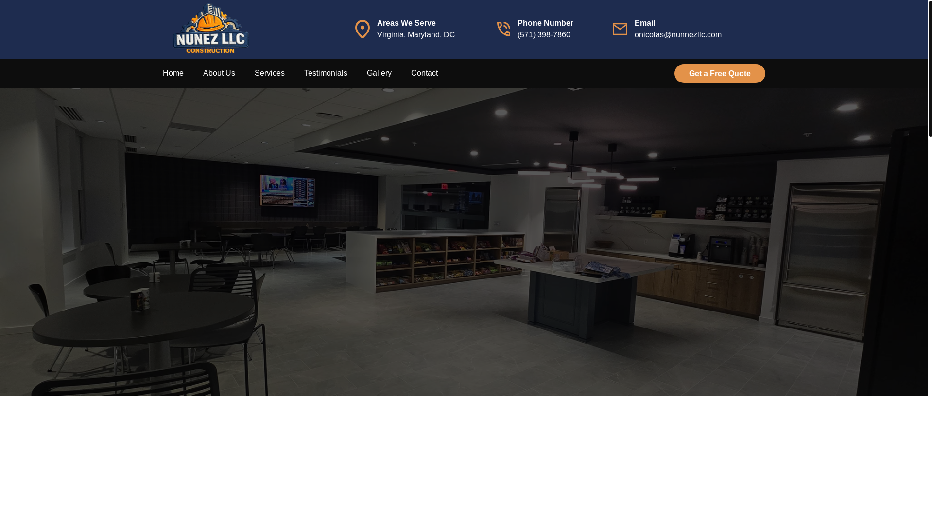 website screenshot of https://nunezllccontractors.com/