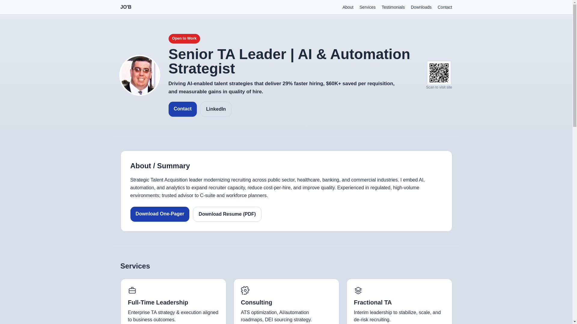 website screenshot of https://johnaobrienta.com/