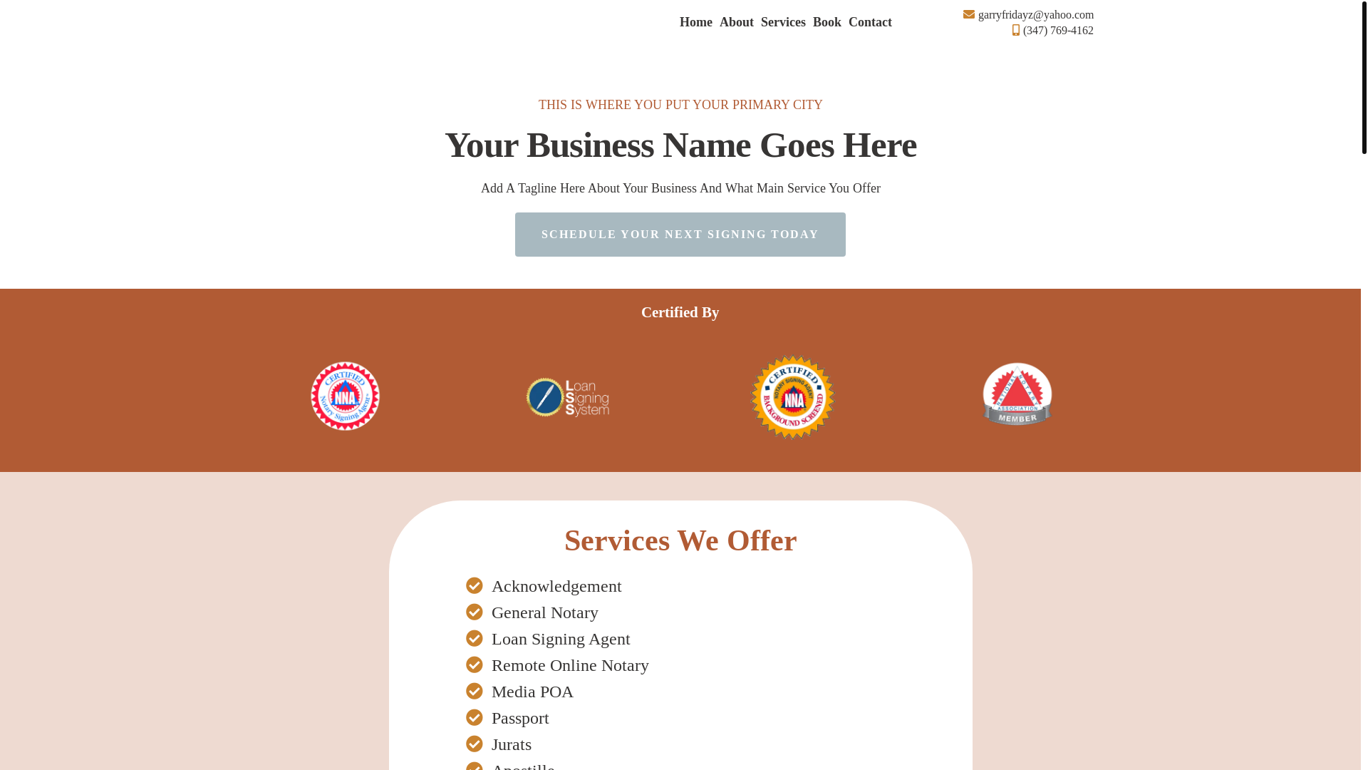 website screenshot of https://garyhigginsnotary.com/