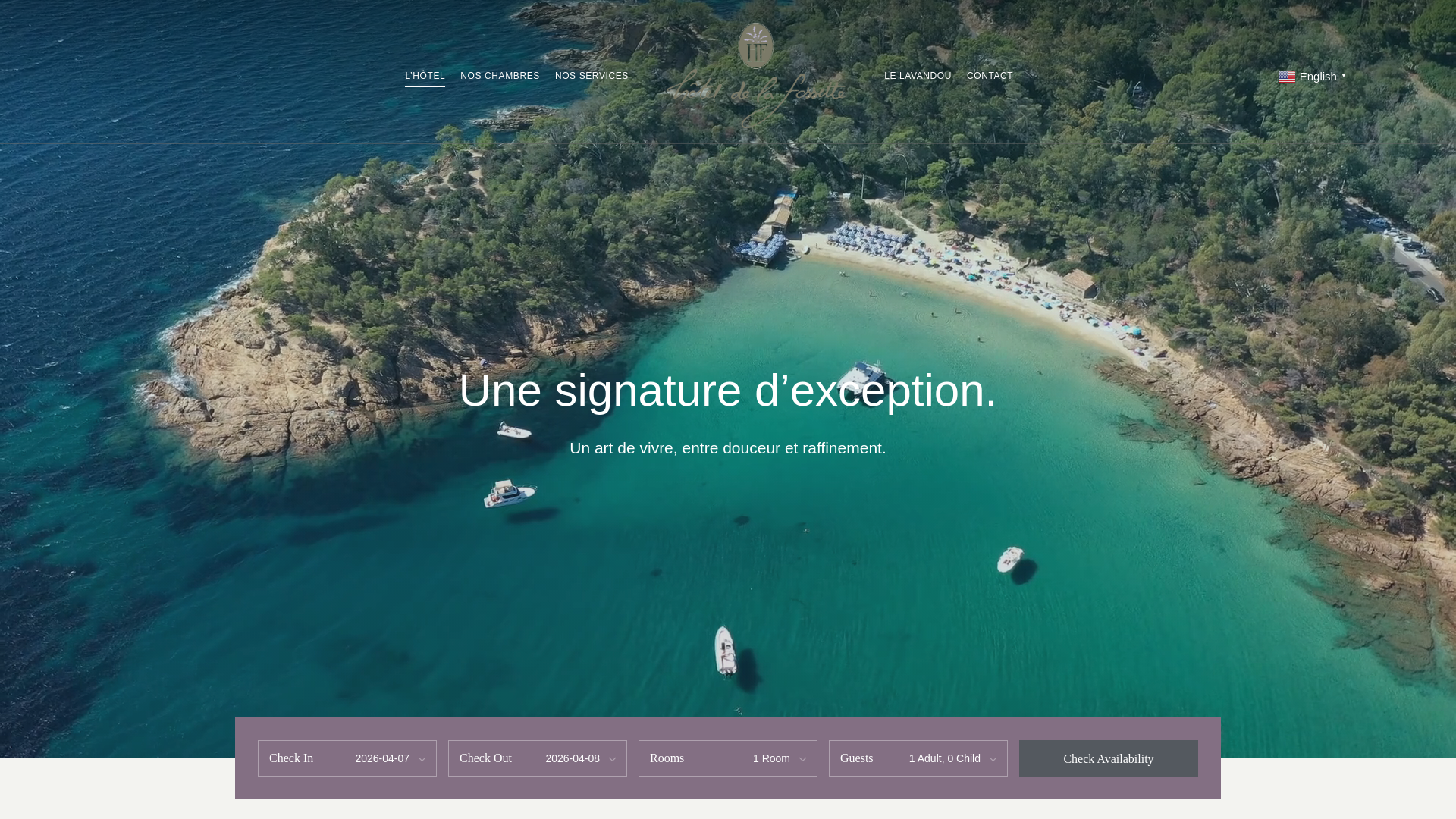 website screenshot of https://hotelfossettelavandou.com