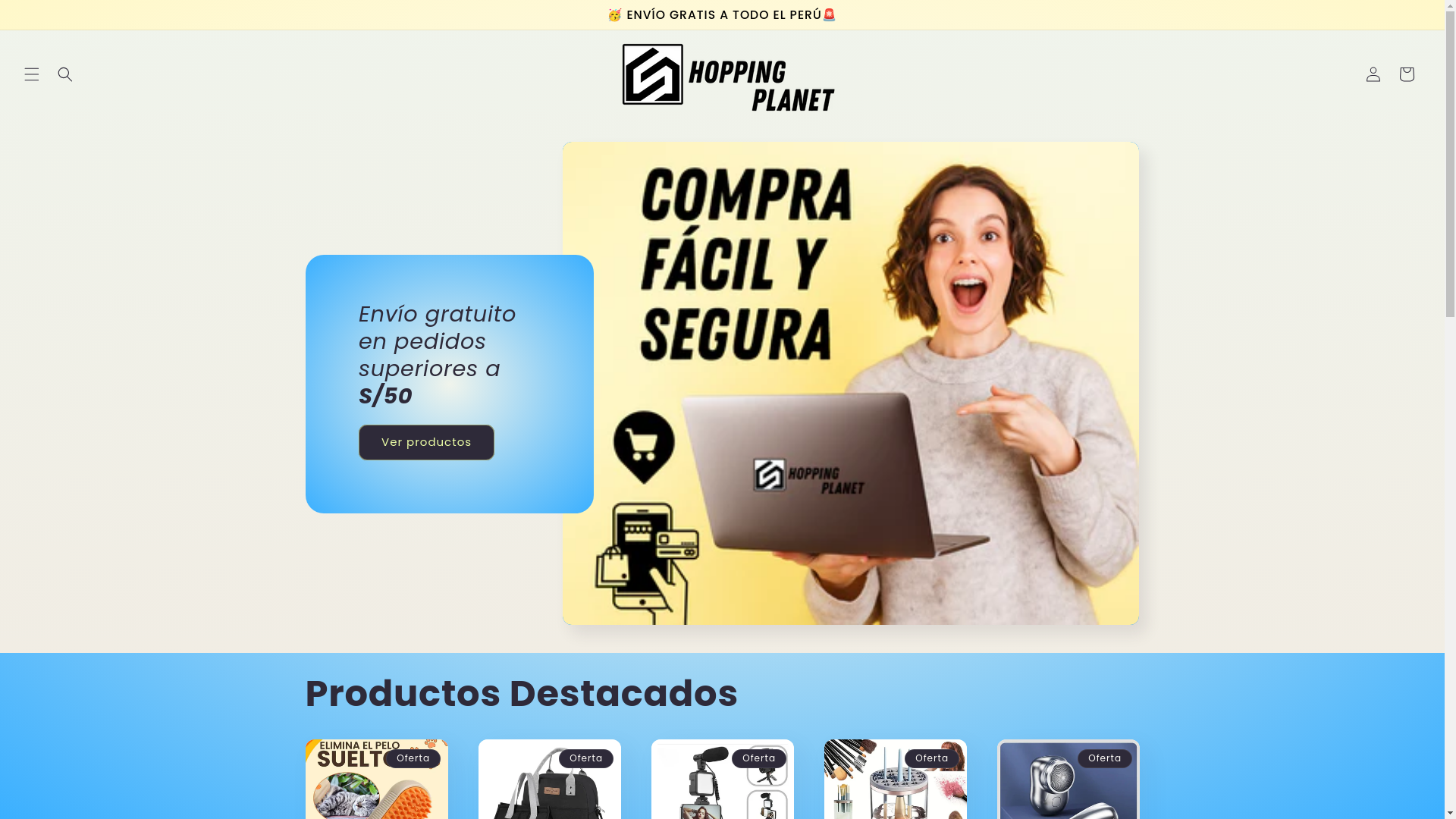 website screenshot of https://shoppingplanetperu.com/